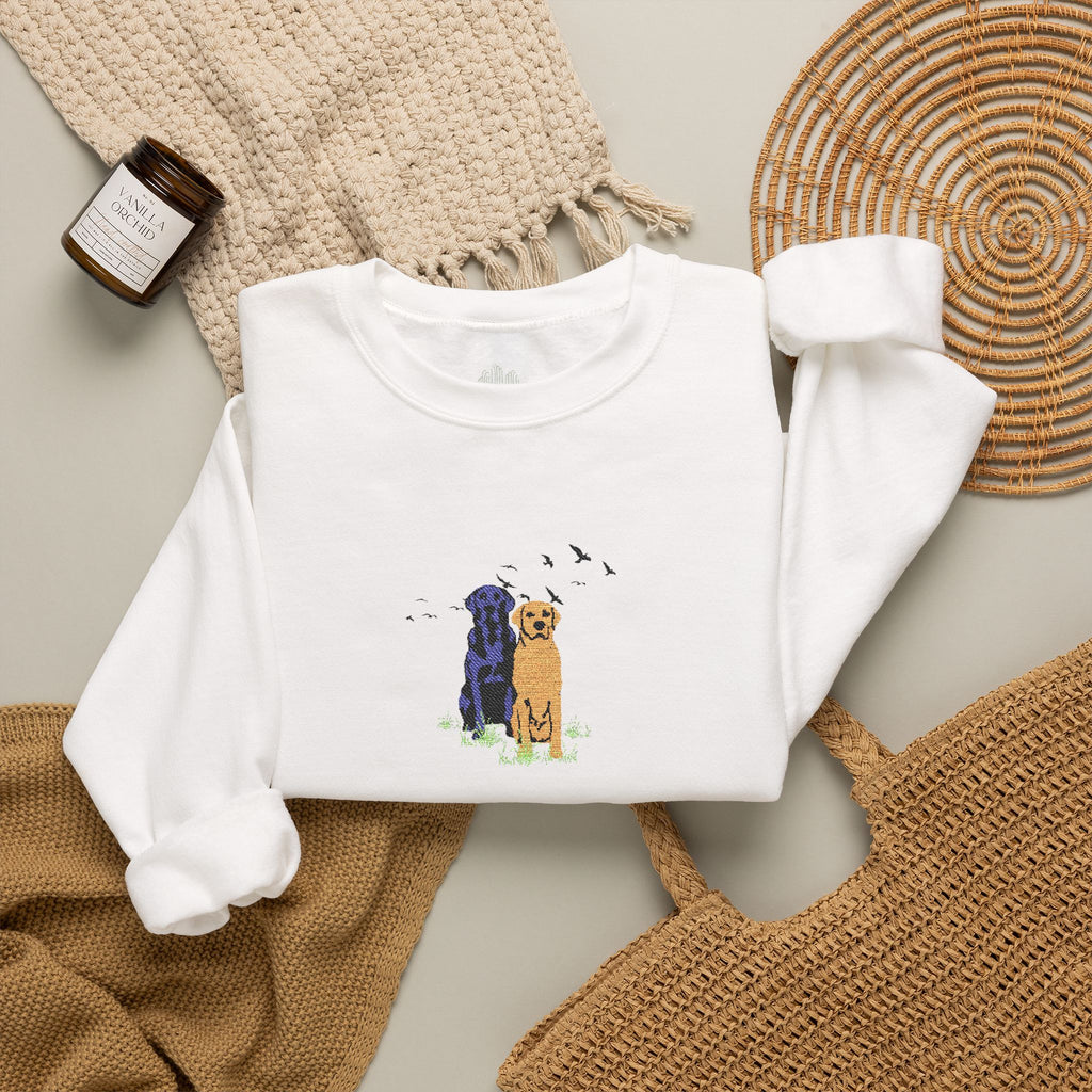 Embroidered Dog Crewneck Sweatshirt