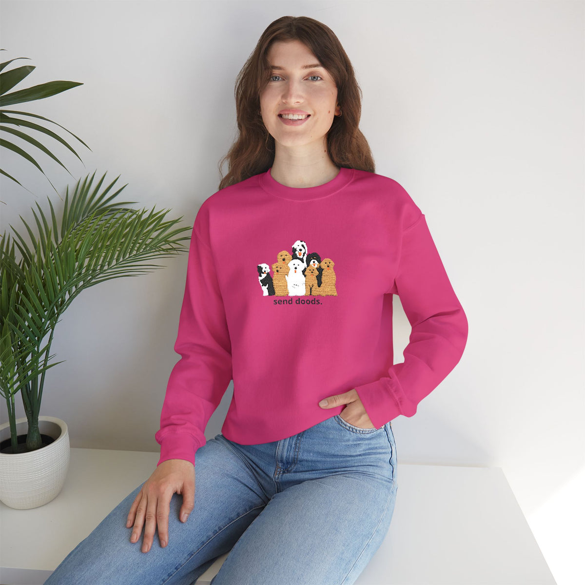 Embroidered Send Doods Crewneck Sweatshirt