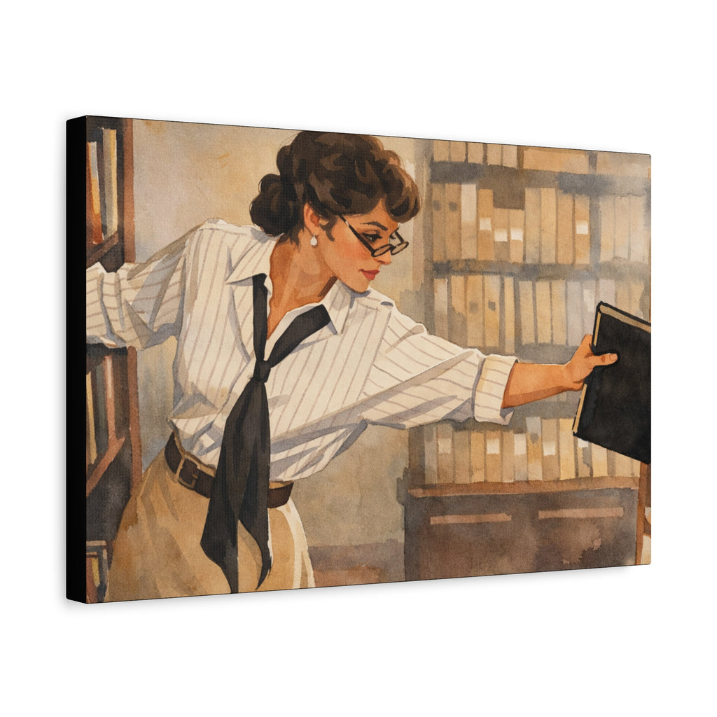 Evelyn Librarian Canvas