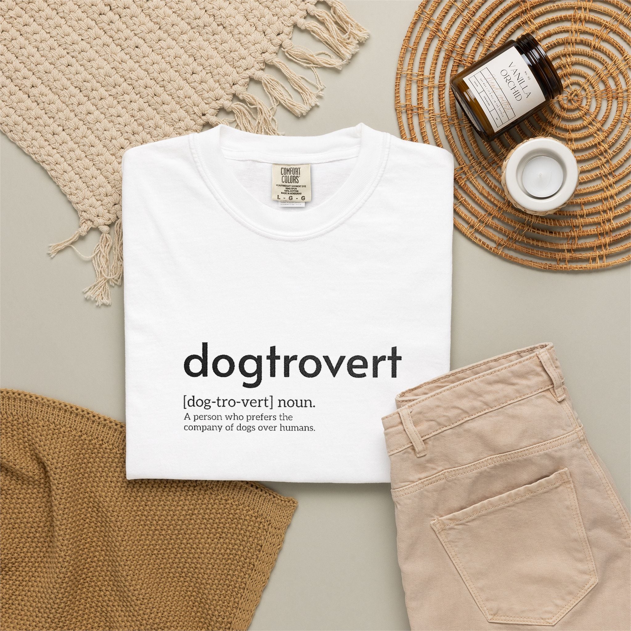 Dog-tro-vert Embroidered T-Shirt