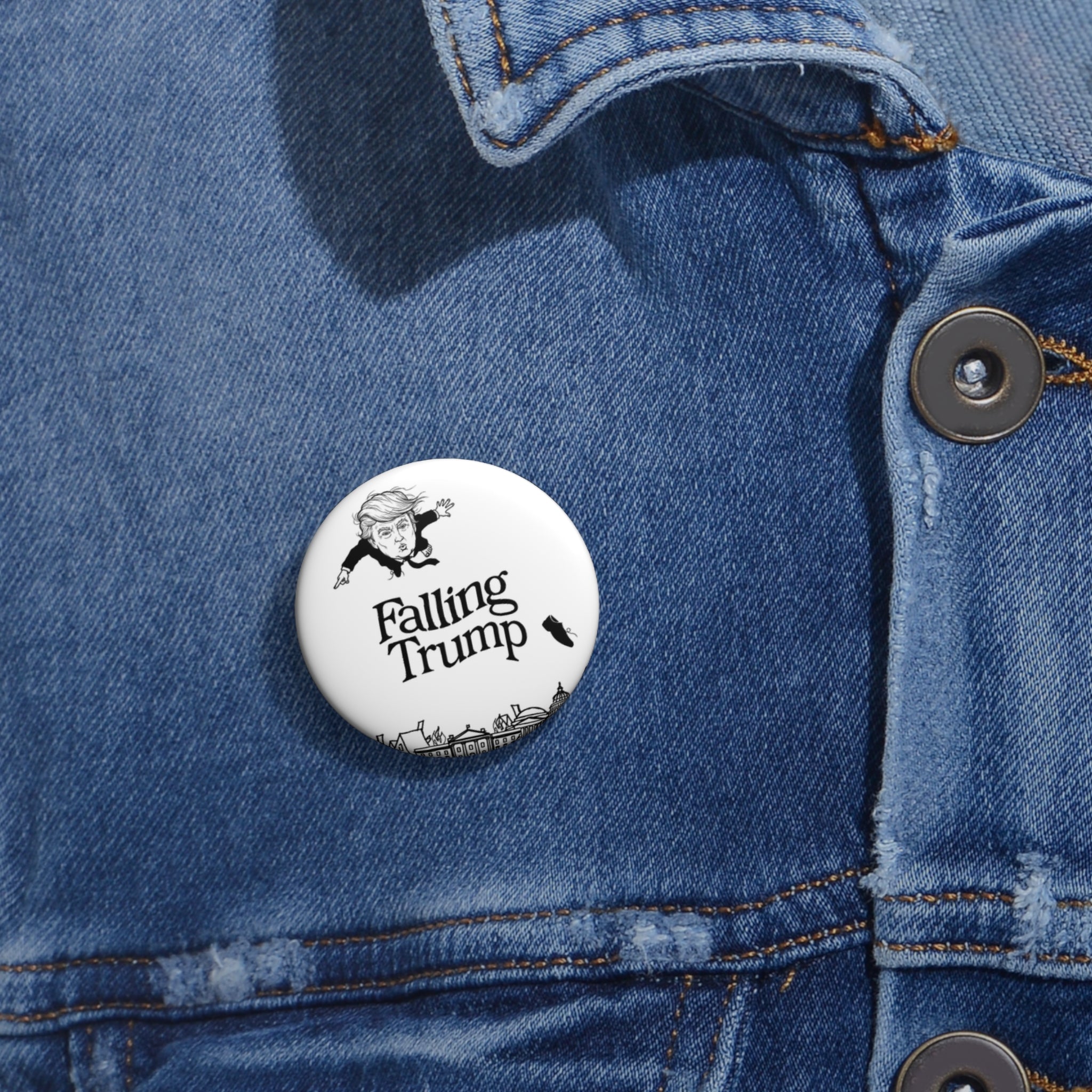 Falling Trump Button Pin
