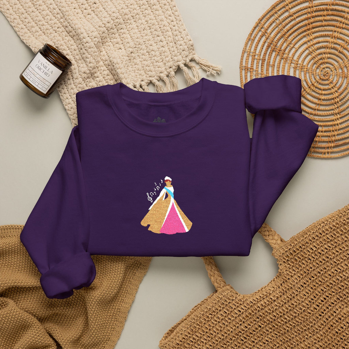 Embroidered Princess Crewneck Sweatshirt