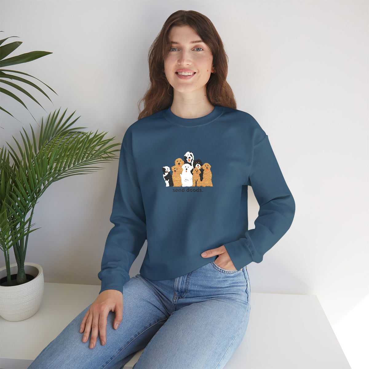 Embroidered Send Doods Crewneck Sweatshirt