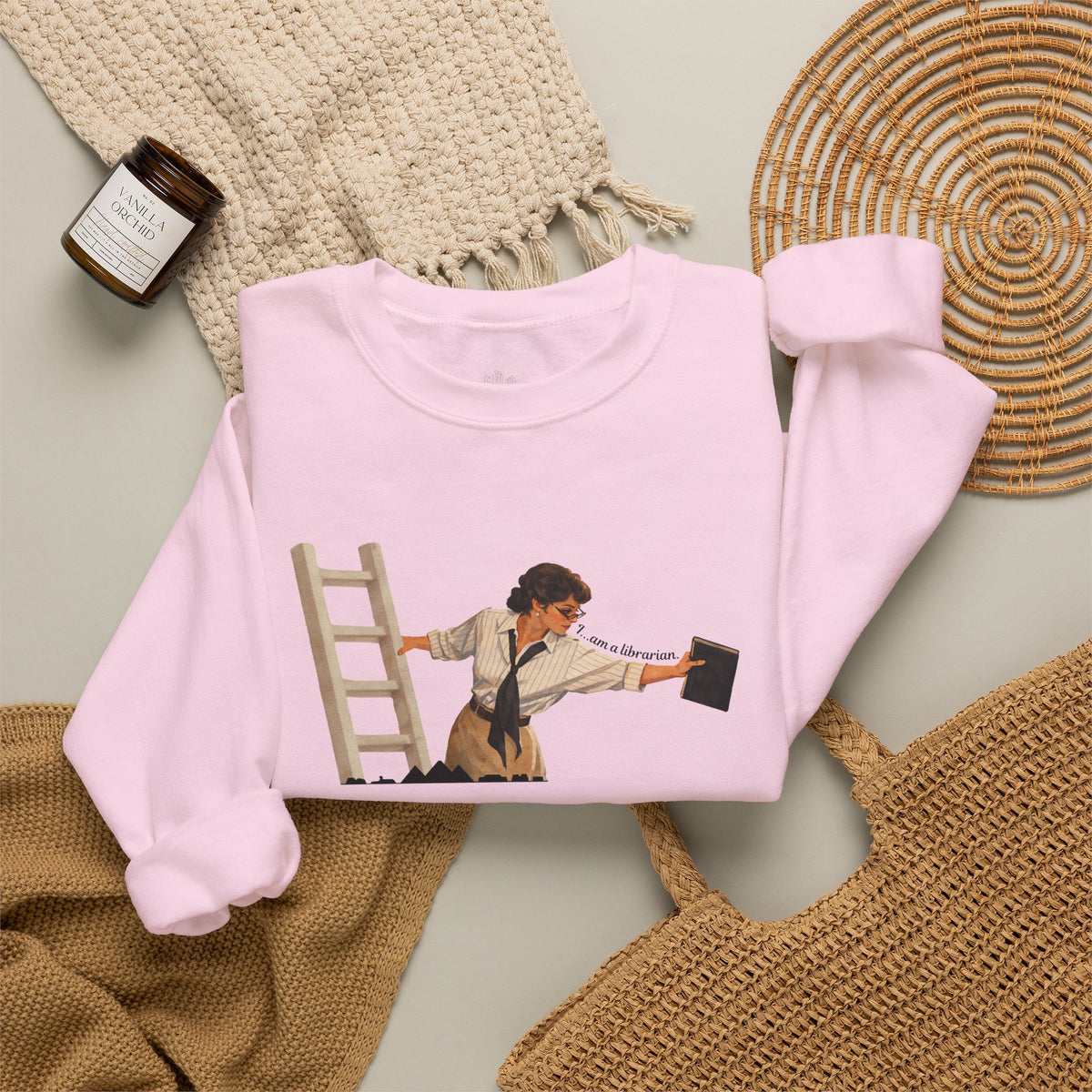 Vintage Evelyn Librarian Crewneck Sweatshirt