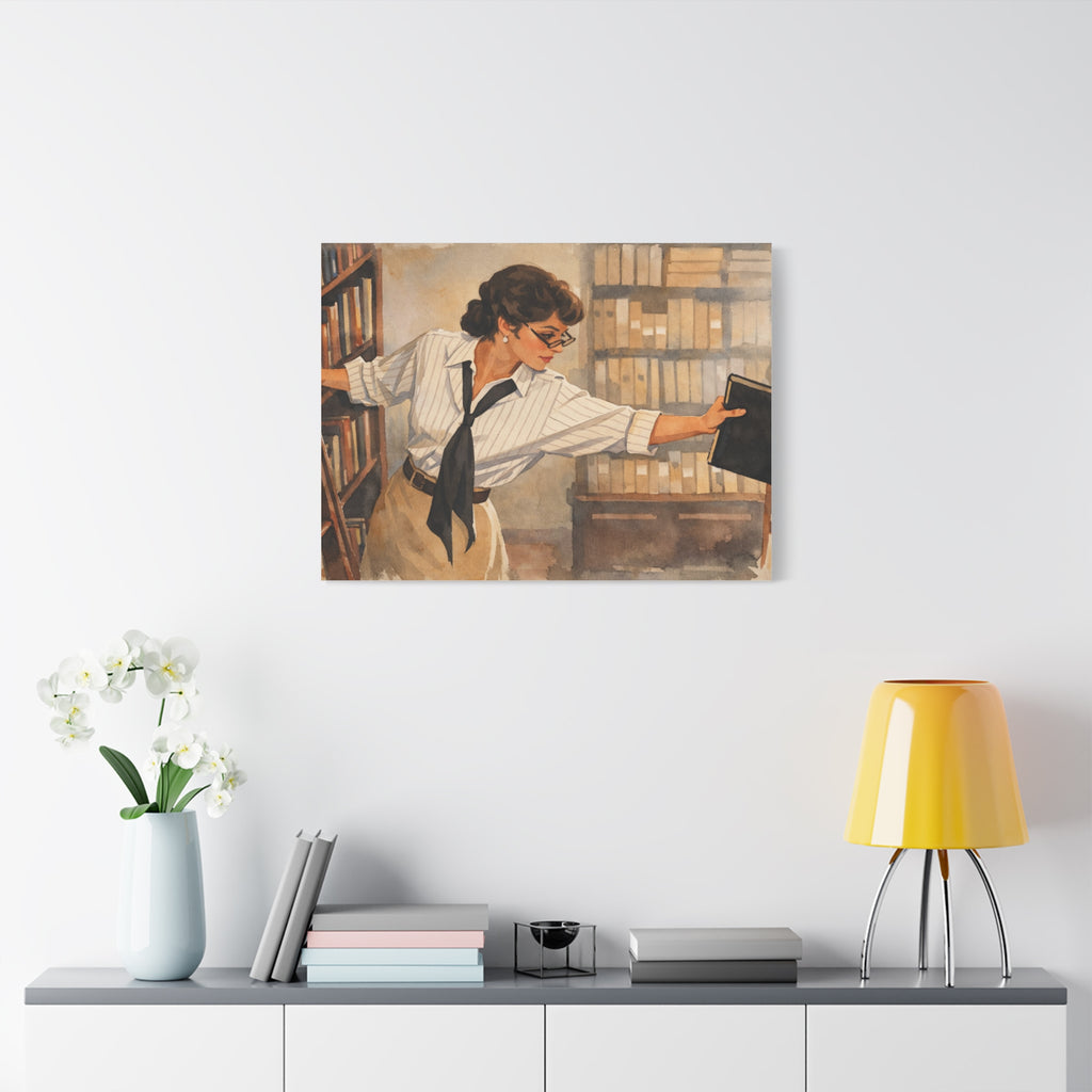 Evelyn Librarian Canvas