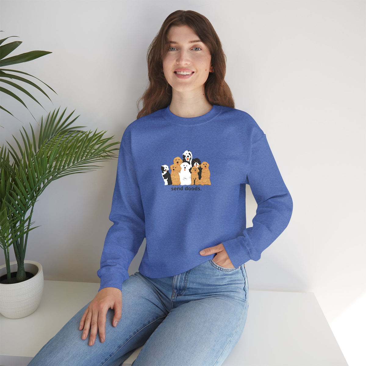 Embroidered Send Doods Crewneck Sweatshirt