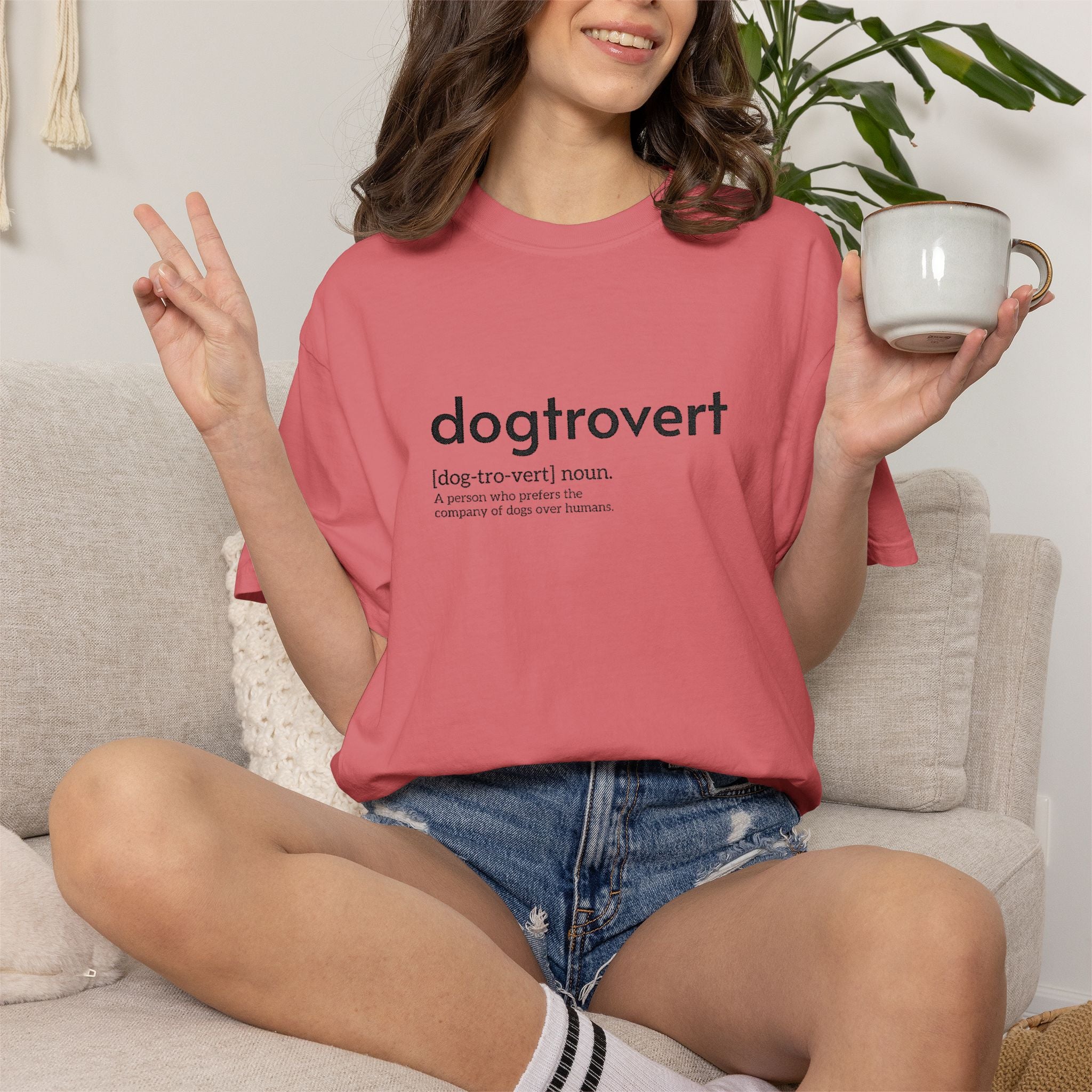 Dog-tro-vert Embroidered T-Shirt
