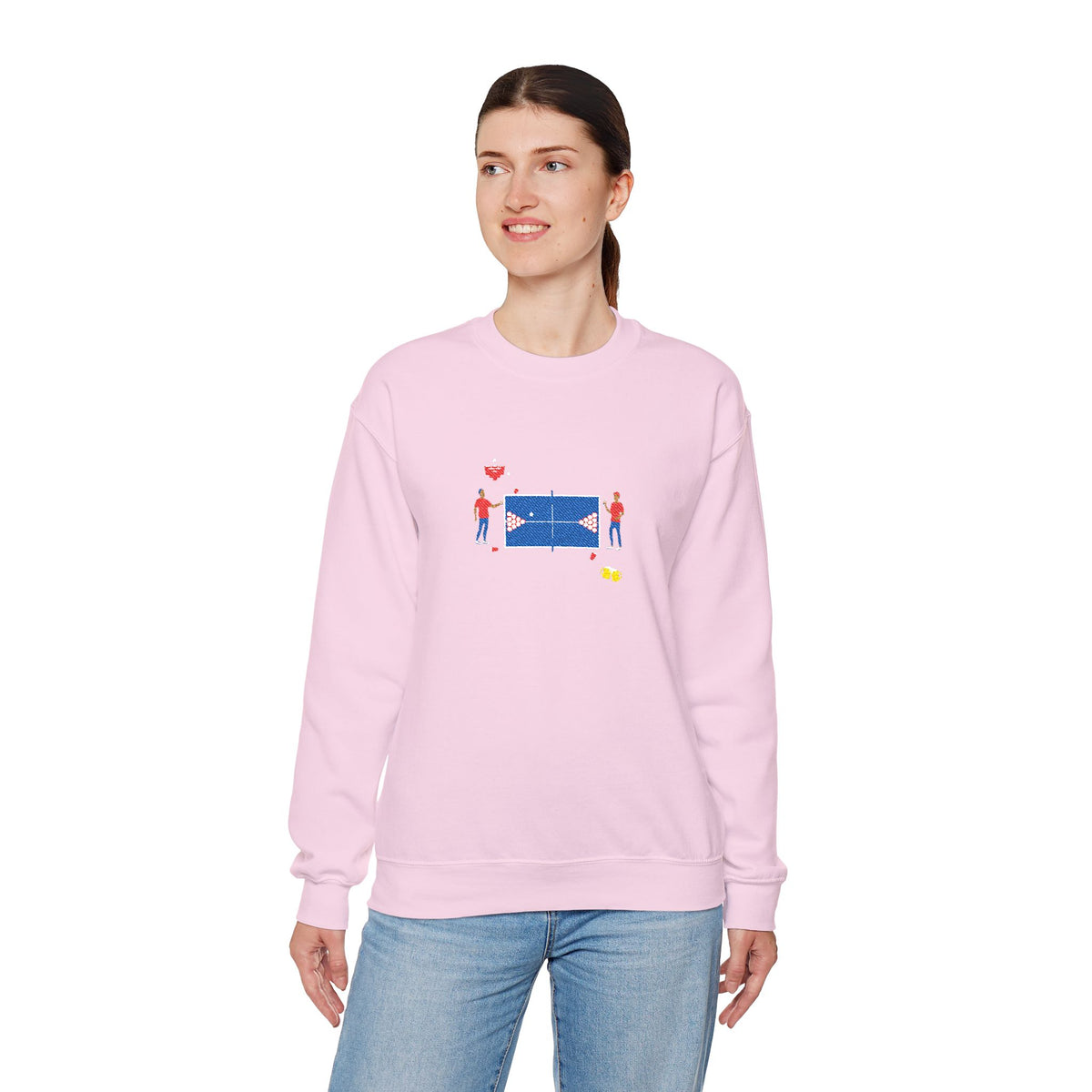 Embroidered Beer Pong Crewneck Sweatshirt