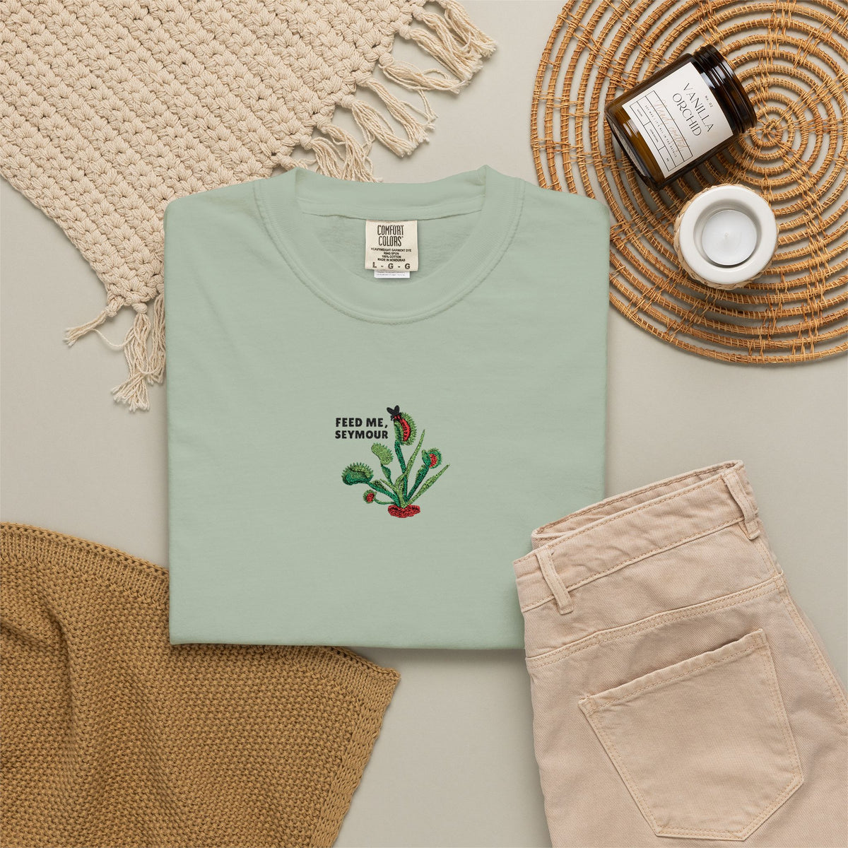 Embroidered Feed Me Seymour Tee