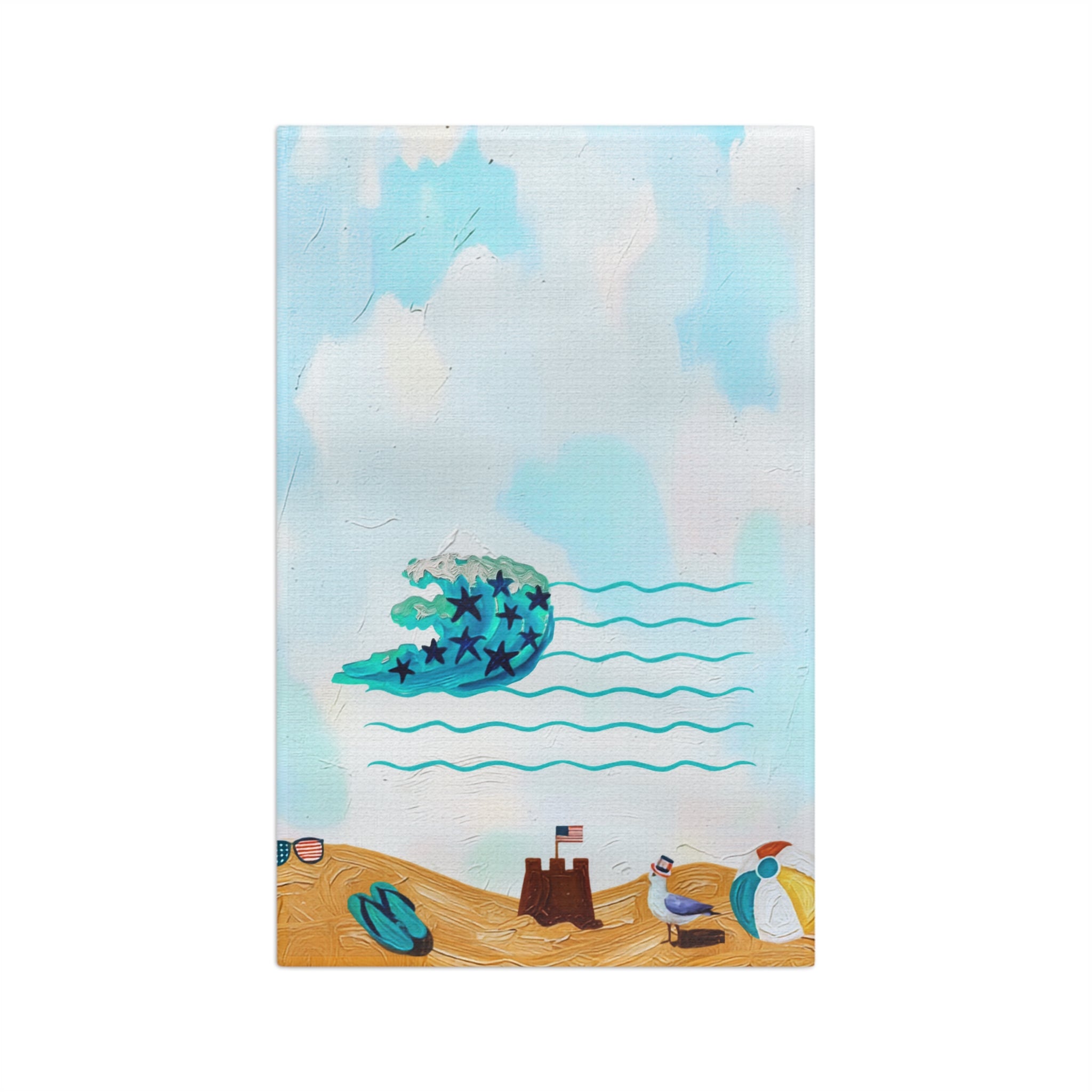 USA Beach Tea Towel
