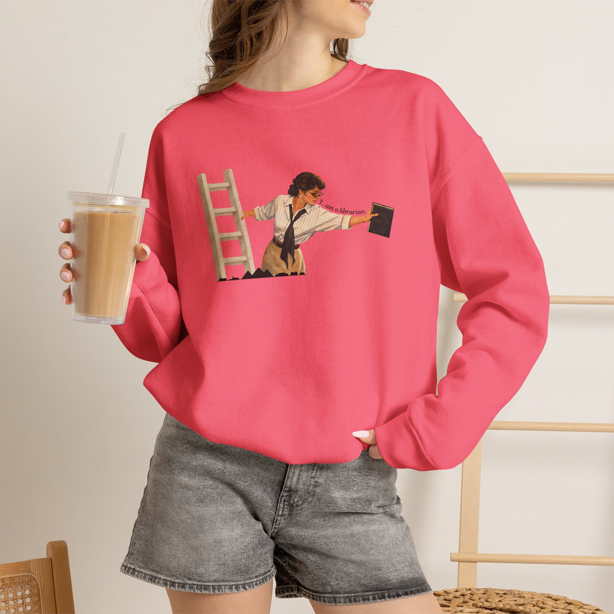 Vintage Evelyn Librarian Crewneck Sweatshirt