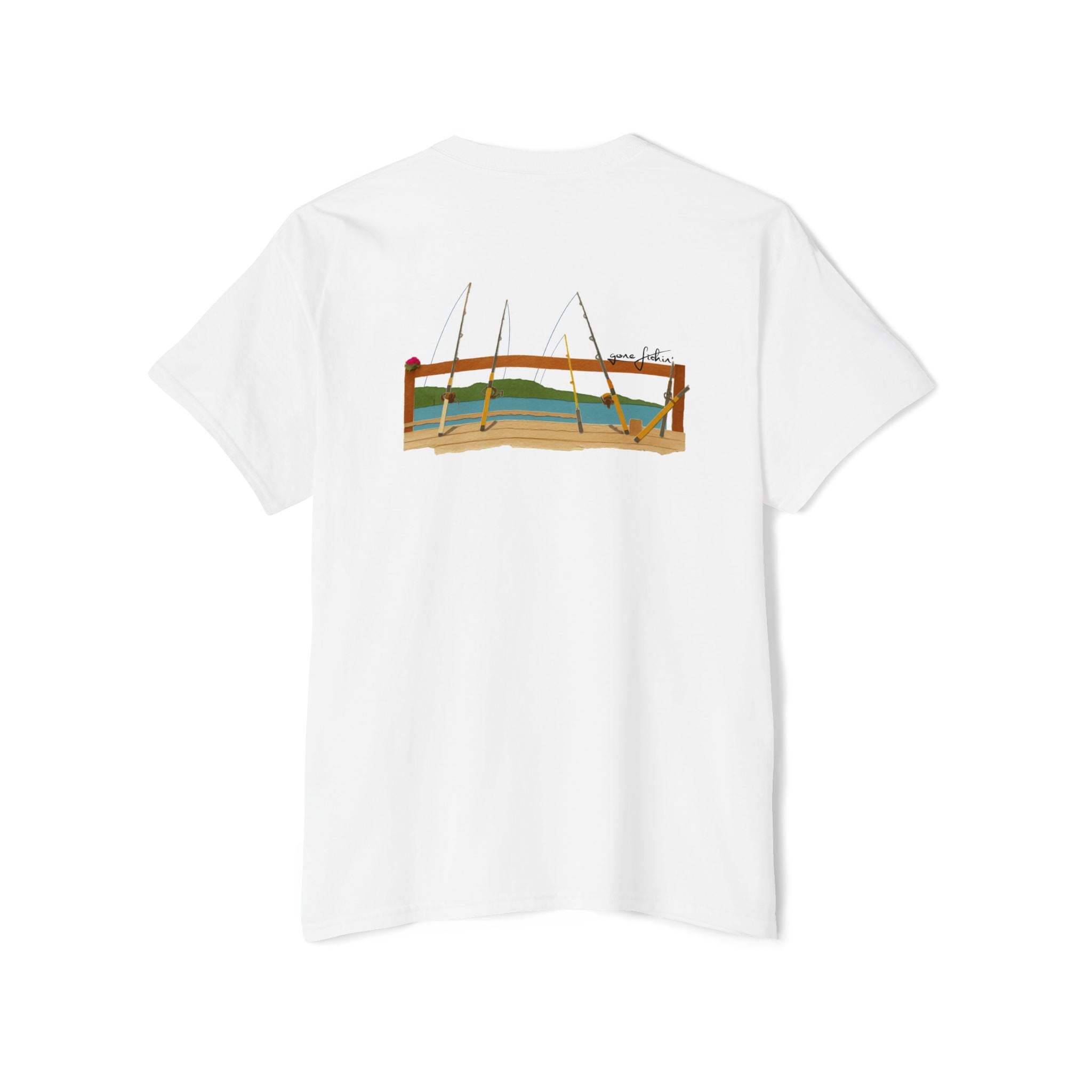 Fishing Illustration Pocket Tee
