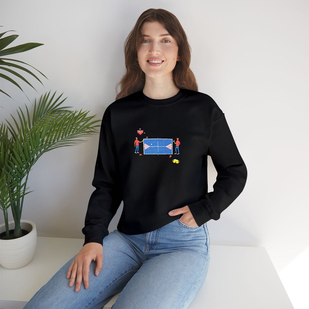 Embroidered Beer Pong Crewneck Sweatshirt