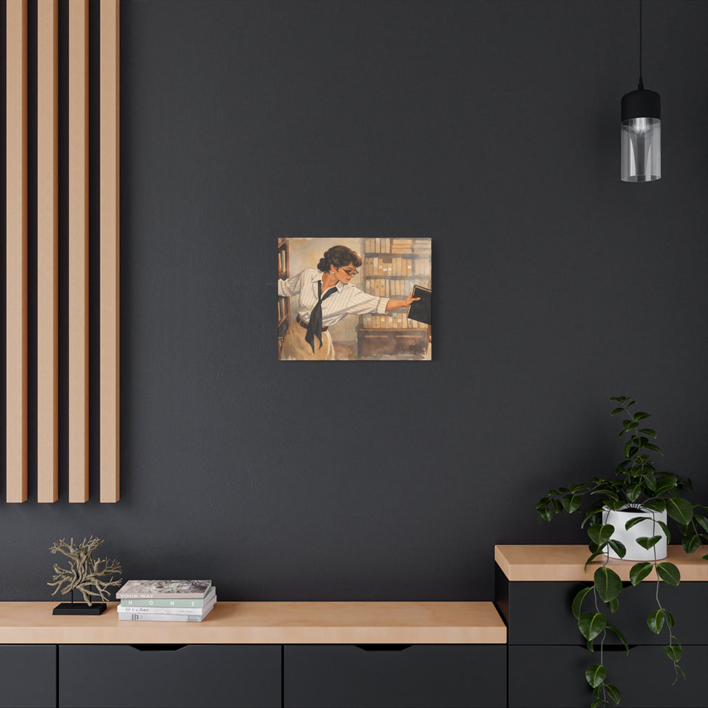 Evelyn Librarian Canvas