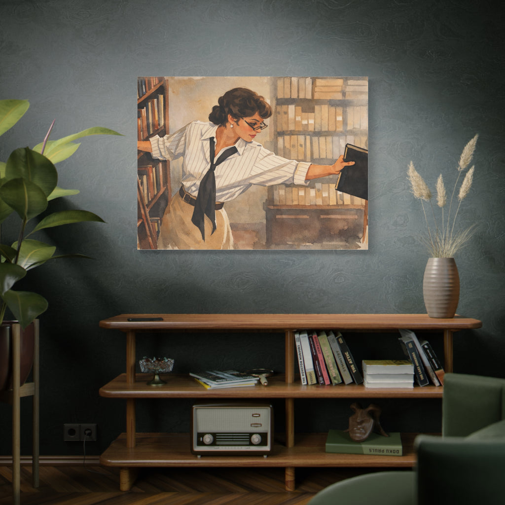Evelyn Librarian Canvas