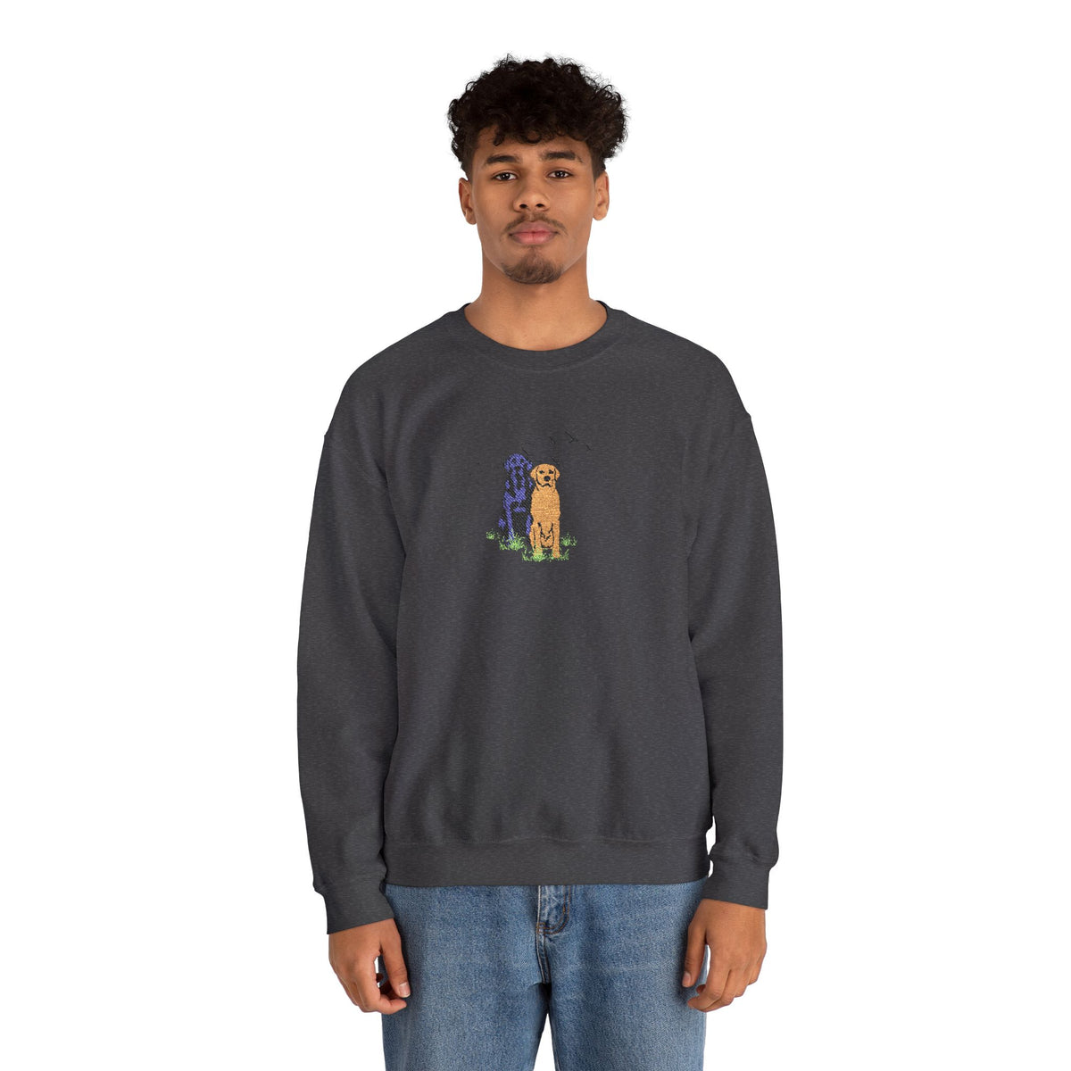 Embroidered Dog Crewneck Sweatshirt