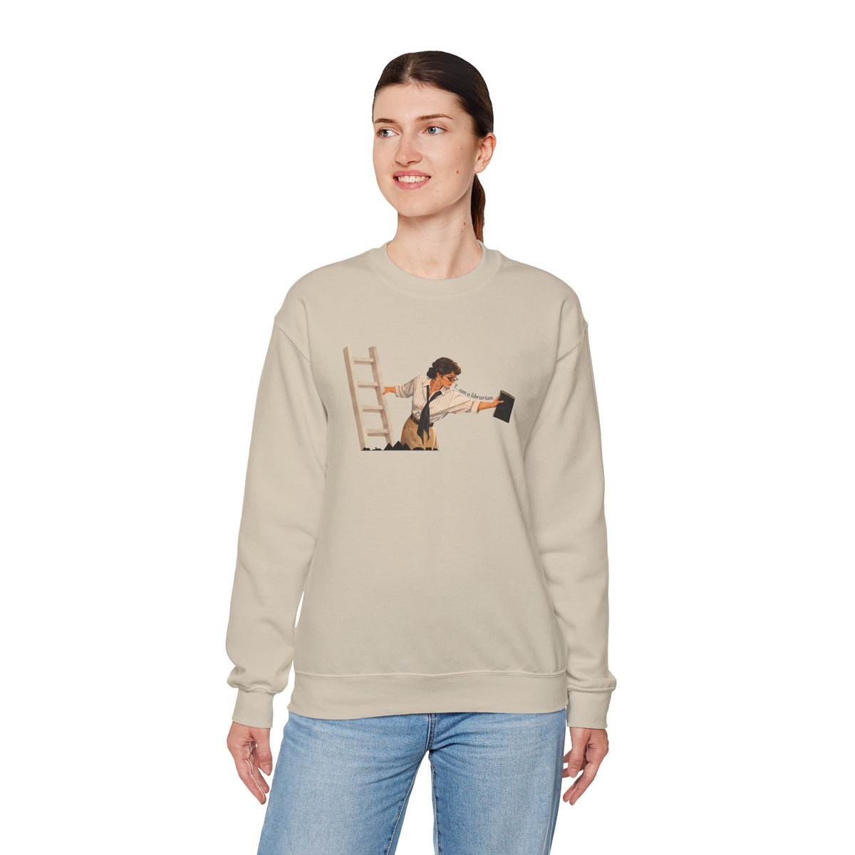 Vintage Evelyn Librarian Crewneck Sweatshirt