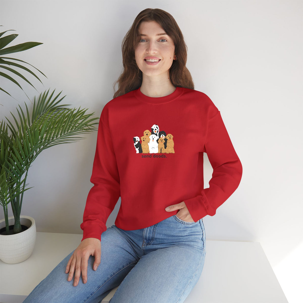 Embroidered Send Doods Crewneck Sweatshirt
