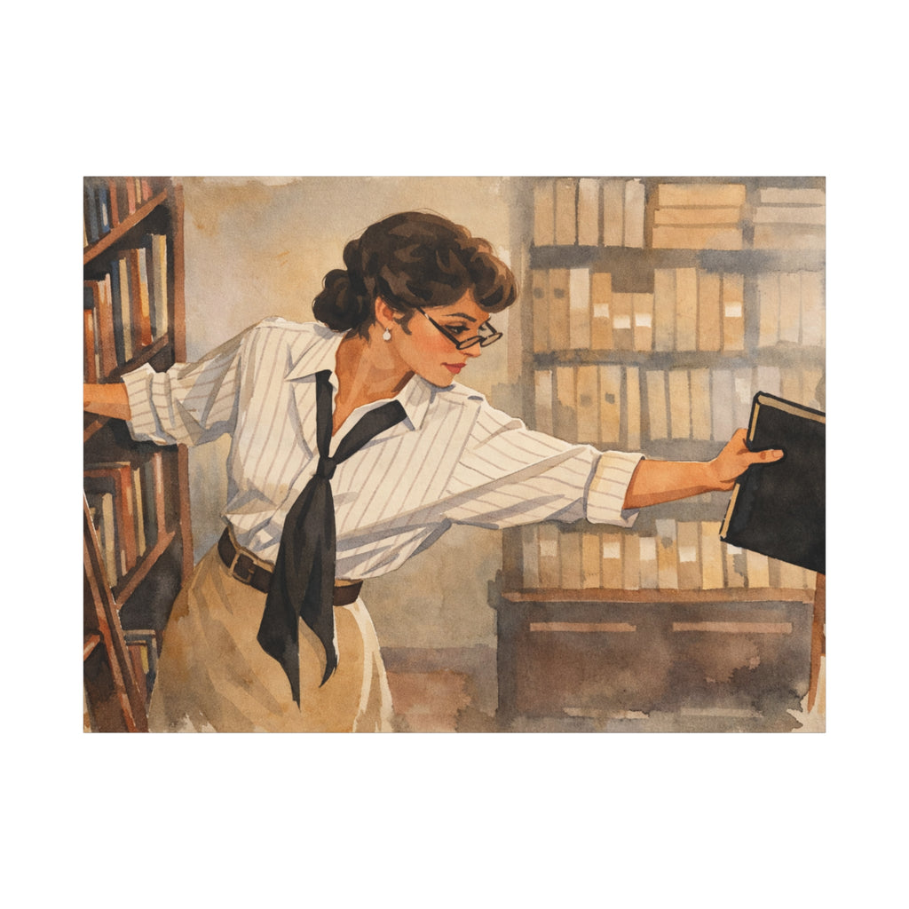 Evelyn Librarian Canvas