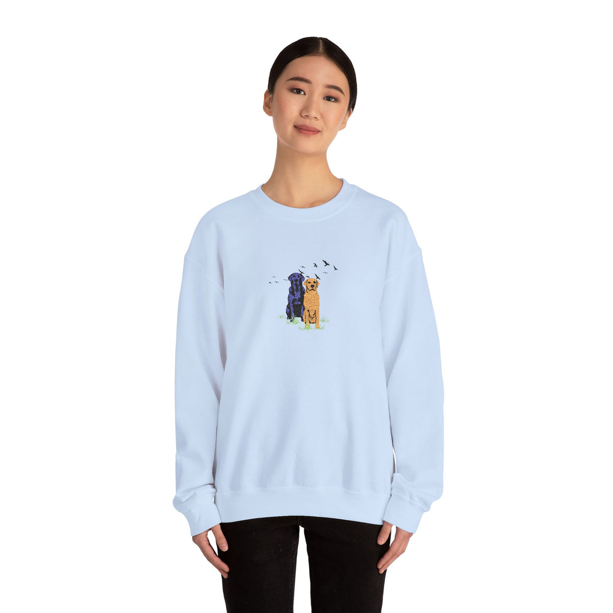 Embroidered Dog Crewneck Sweatshirt