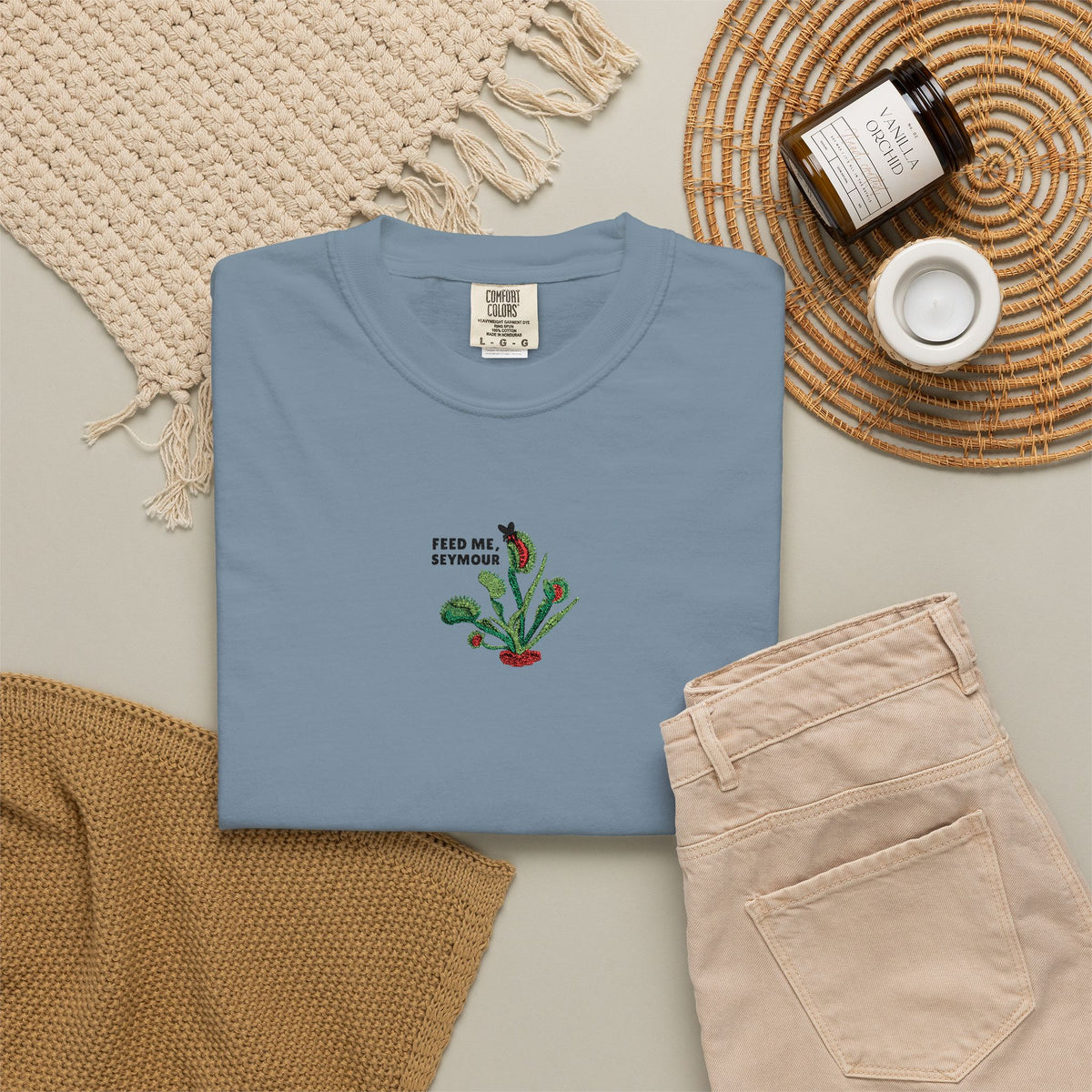 Embroidered Feed Me Seymour Tee