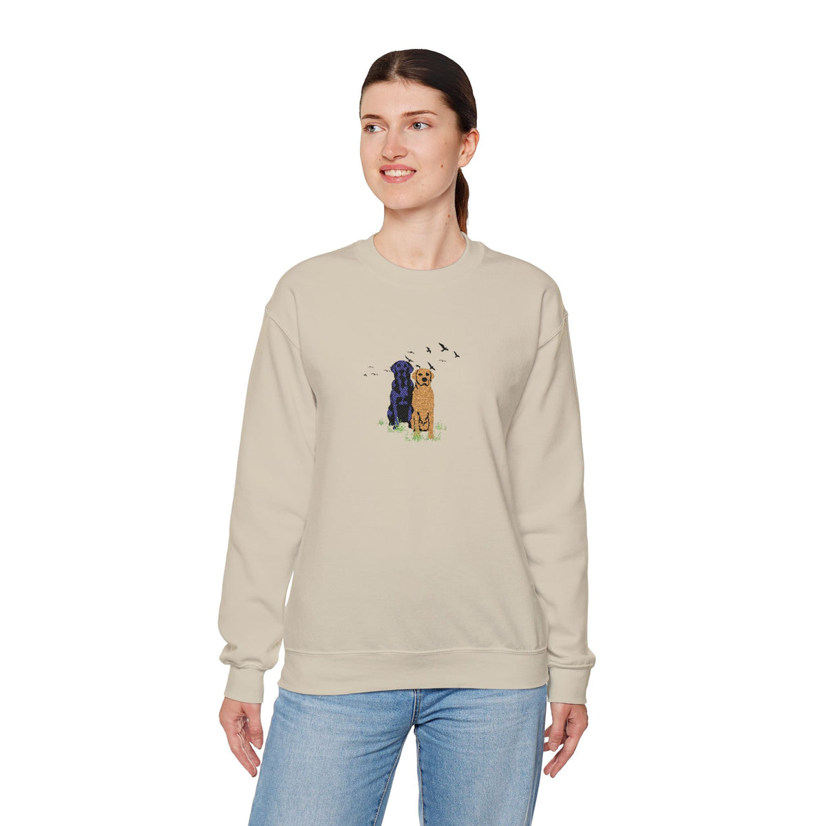Embroidered Dog Crewneck Sweatshirt
