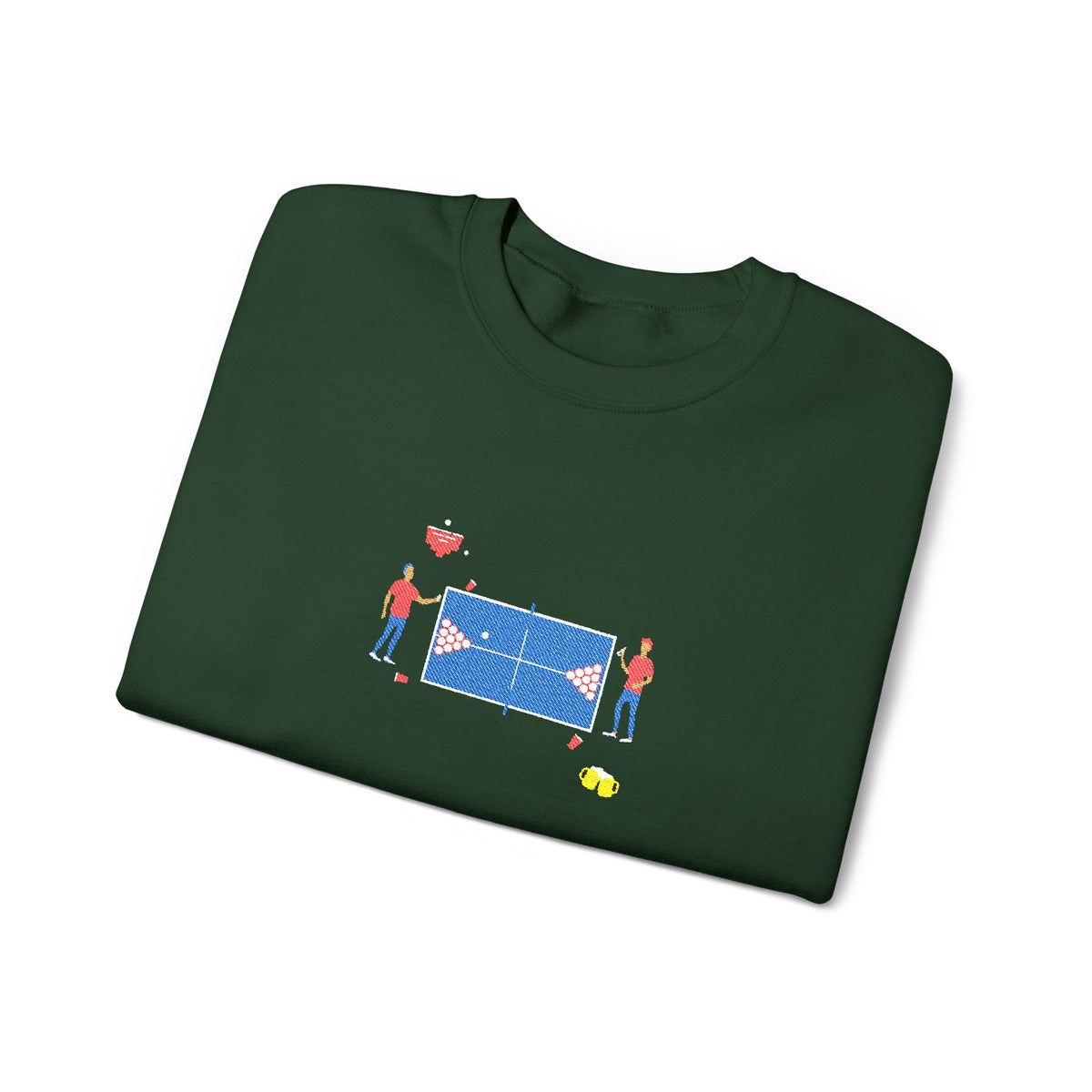 Embroidered Beer Pong Crewneck Sweatshirt