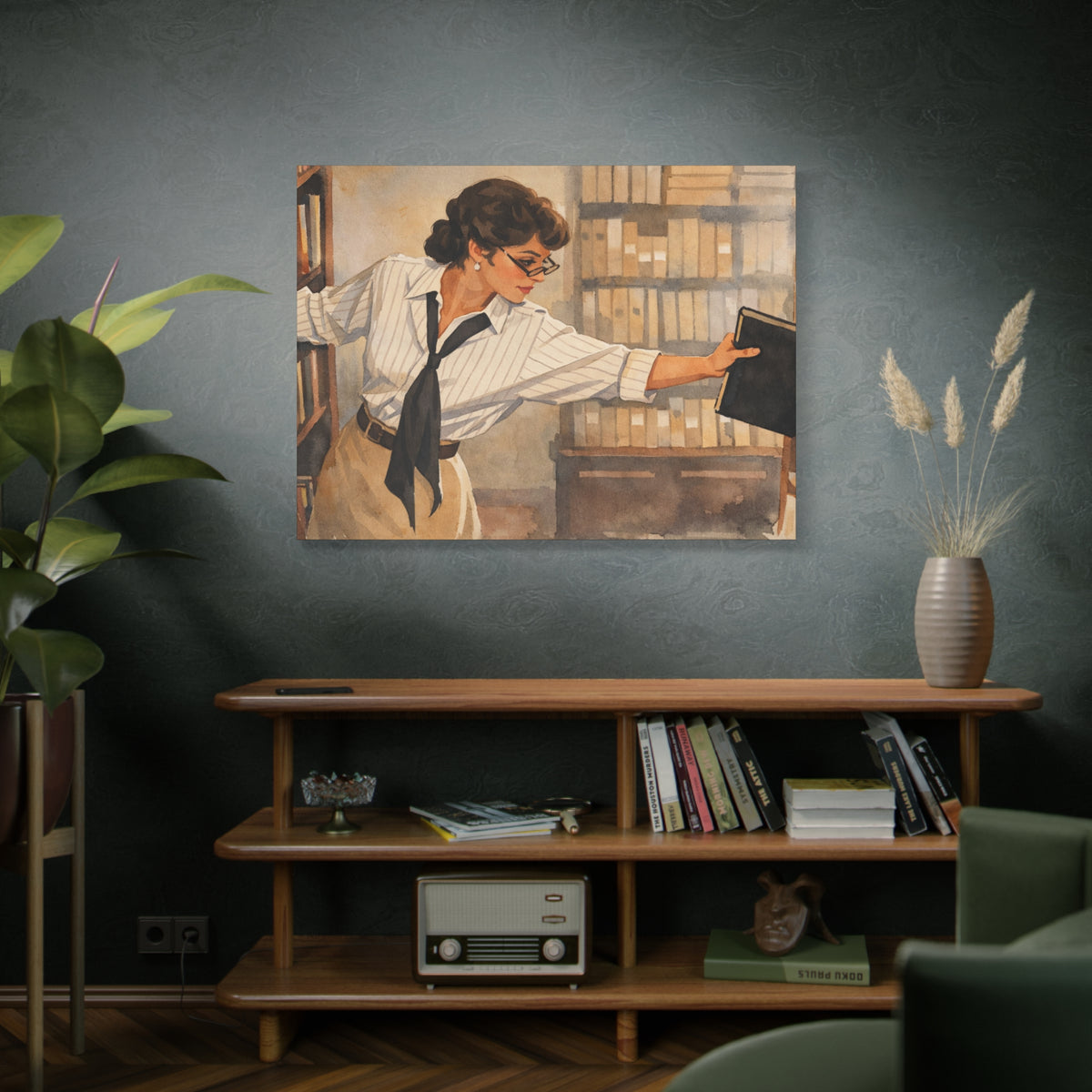 Evelyn Librarian Canvas