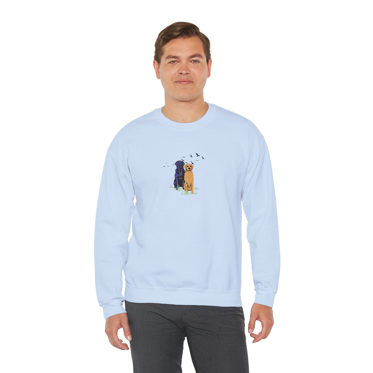 Embroidered Dog Crewneck Sweatshirt