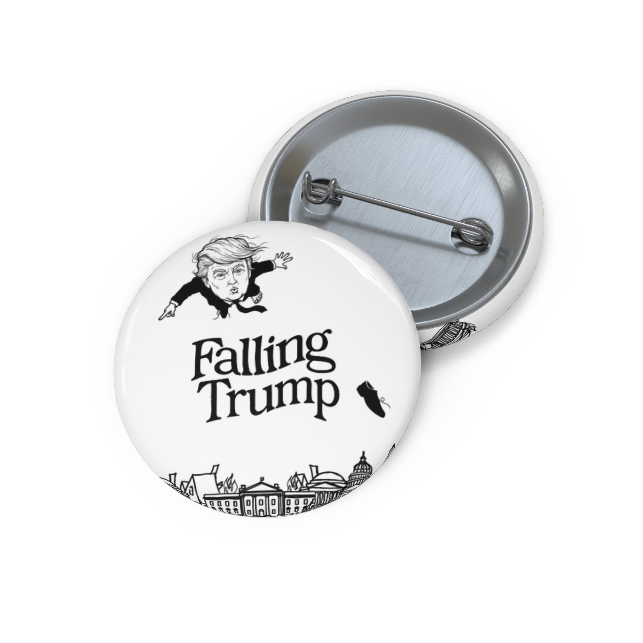 Falling Trump Button Pin