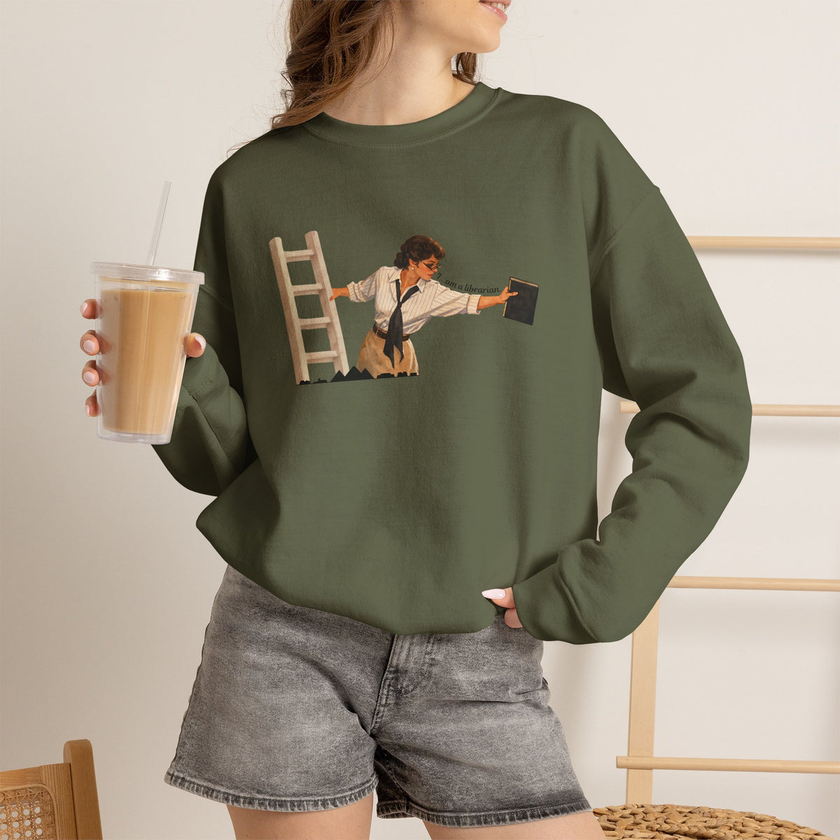 Vintage Evelyn Librarian Crewneck Sweatshirt