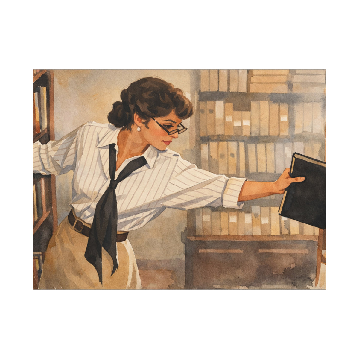 Evelyn Librarian Canvas