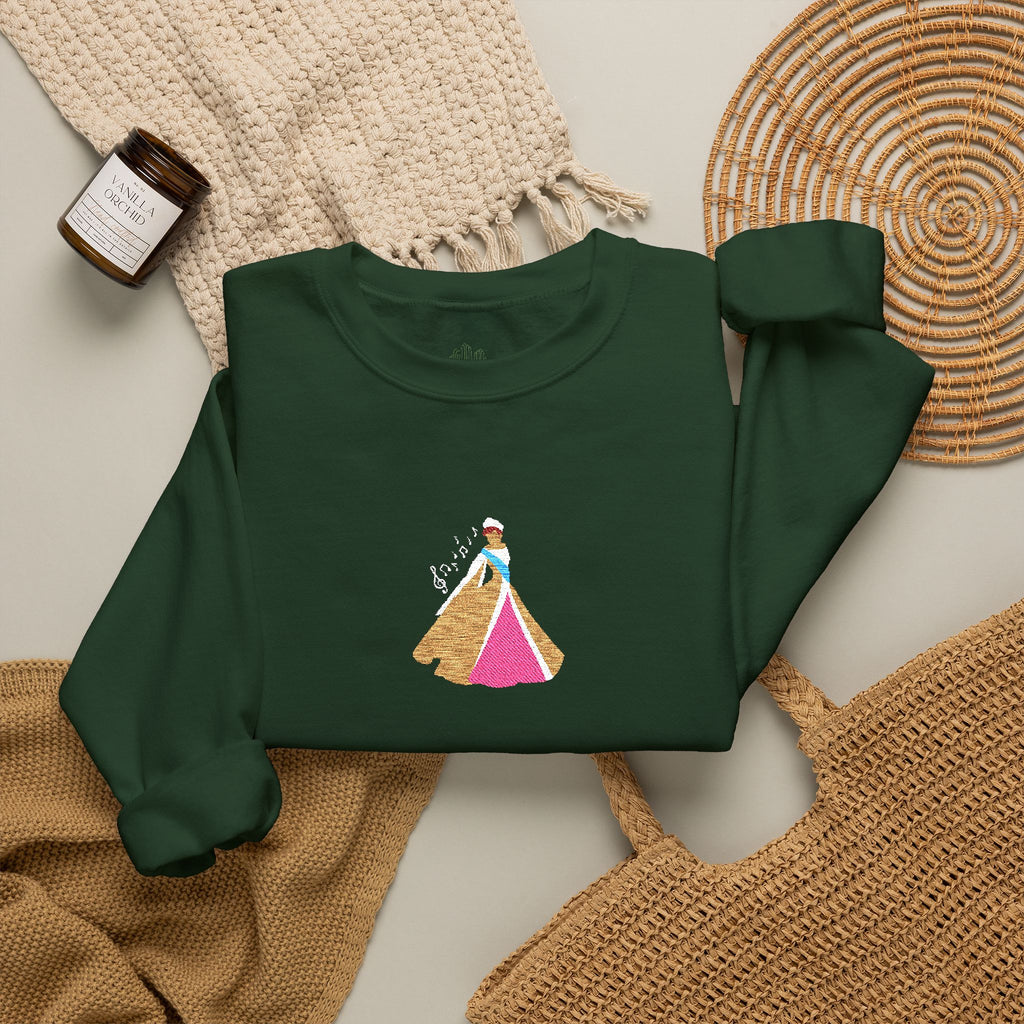 Embroidered Princess Crewneck Sweatshirt
