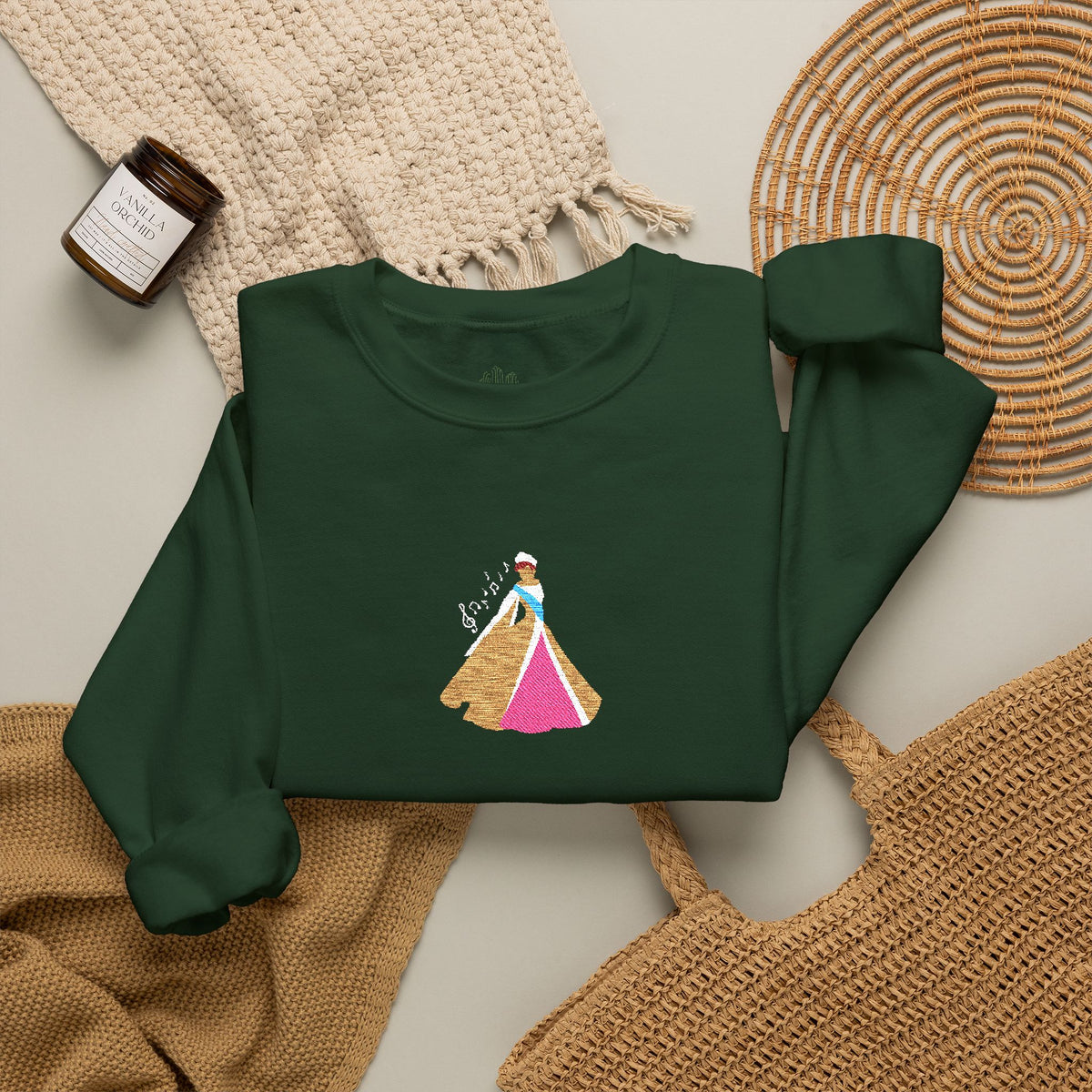 Embroidered Princess Crewneck Sweatshirt