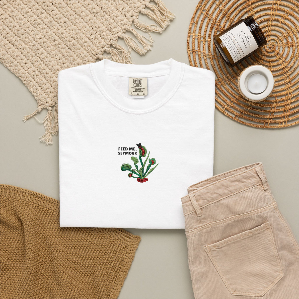 Embroidered Feed Me Seymour Tee