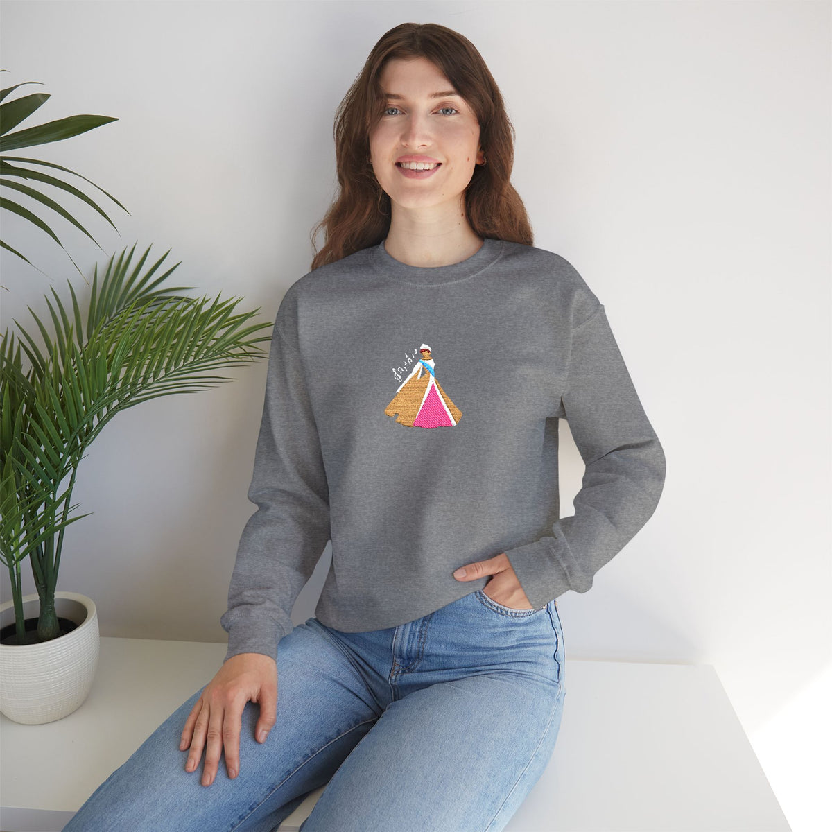 Embroidered Princess Crewneck Sweatshirt