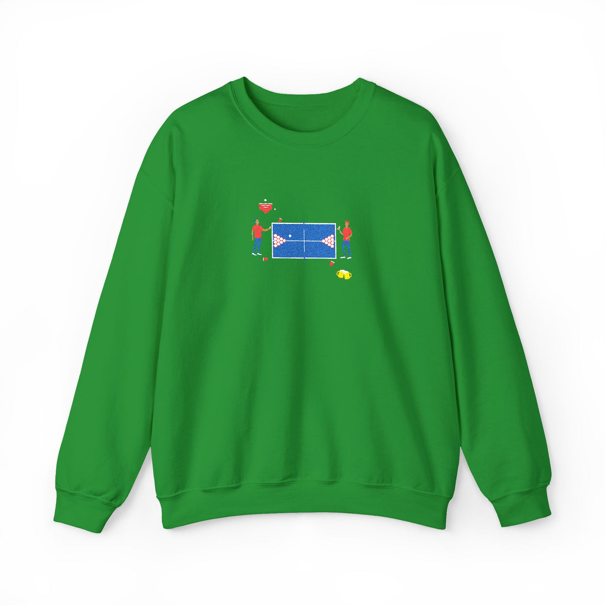 Embroidered Beer Pong Crewneck Sweatshirt