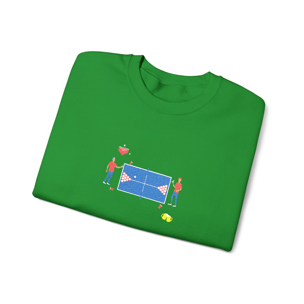 Embroidered Beer Pong Crewneck Sweatshirt