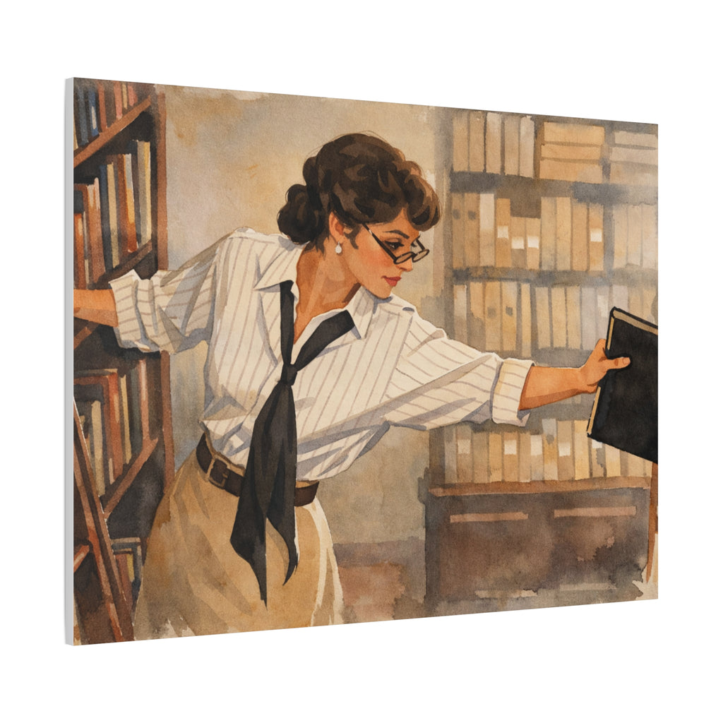 Evelyn Librarian Canvas
