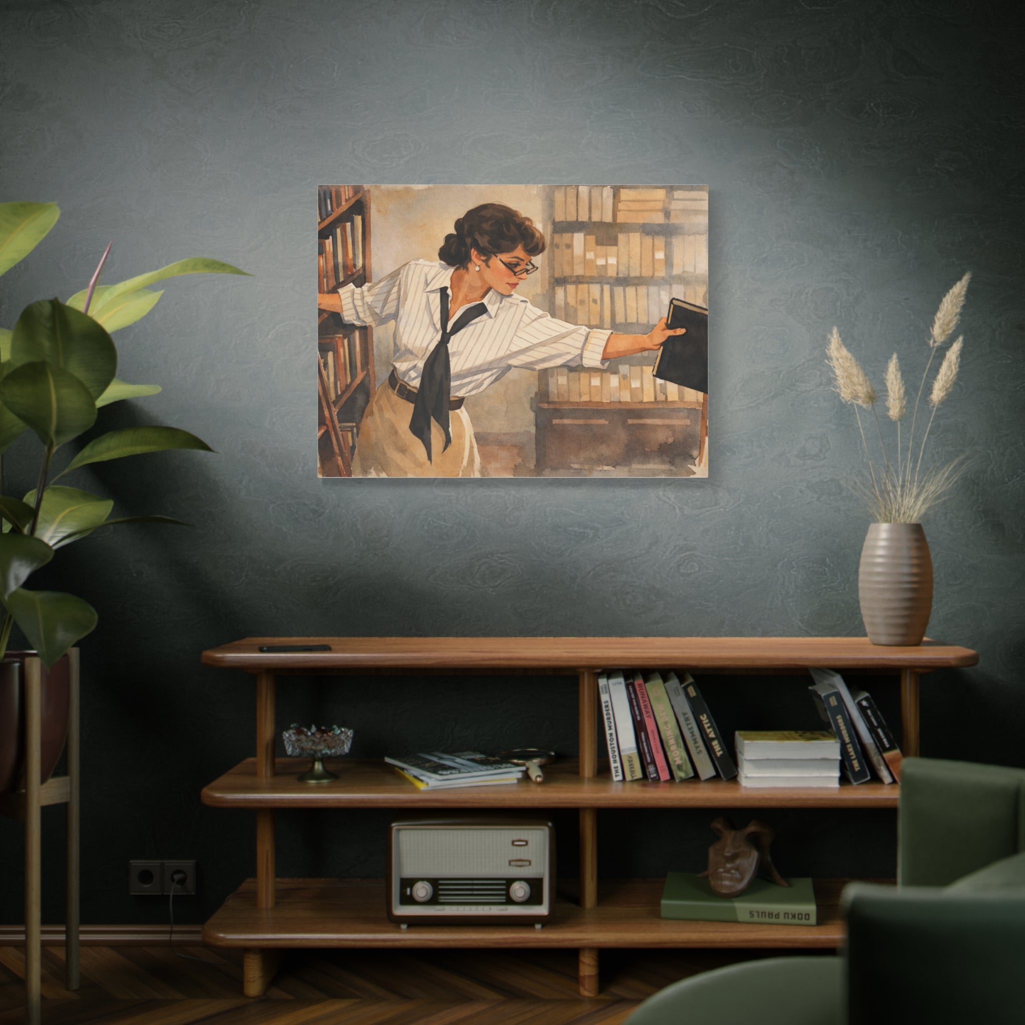 Evelyn Librarian Canvas