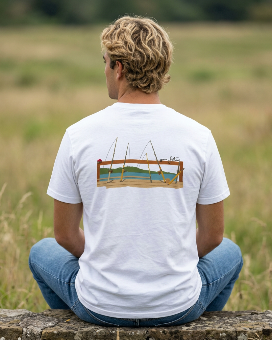 Fishing Illustration Pocket Tee