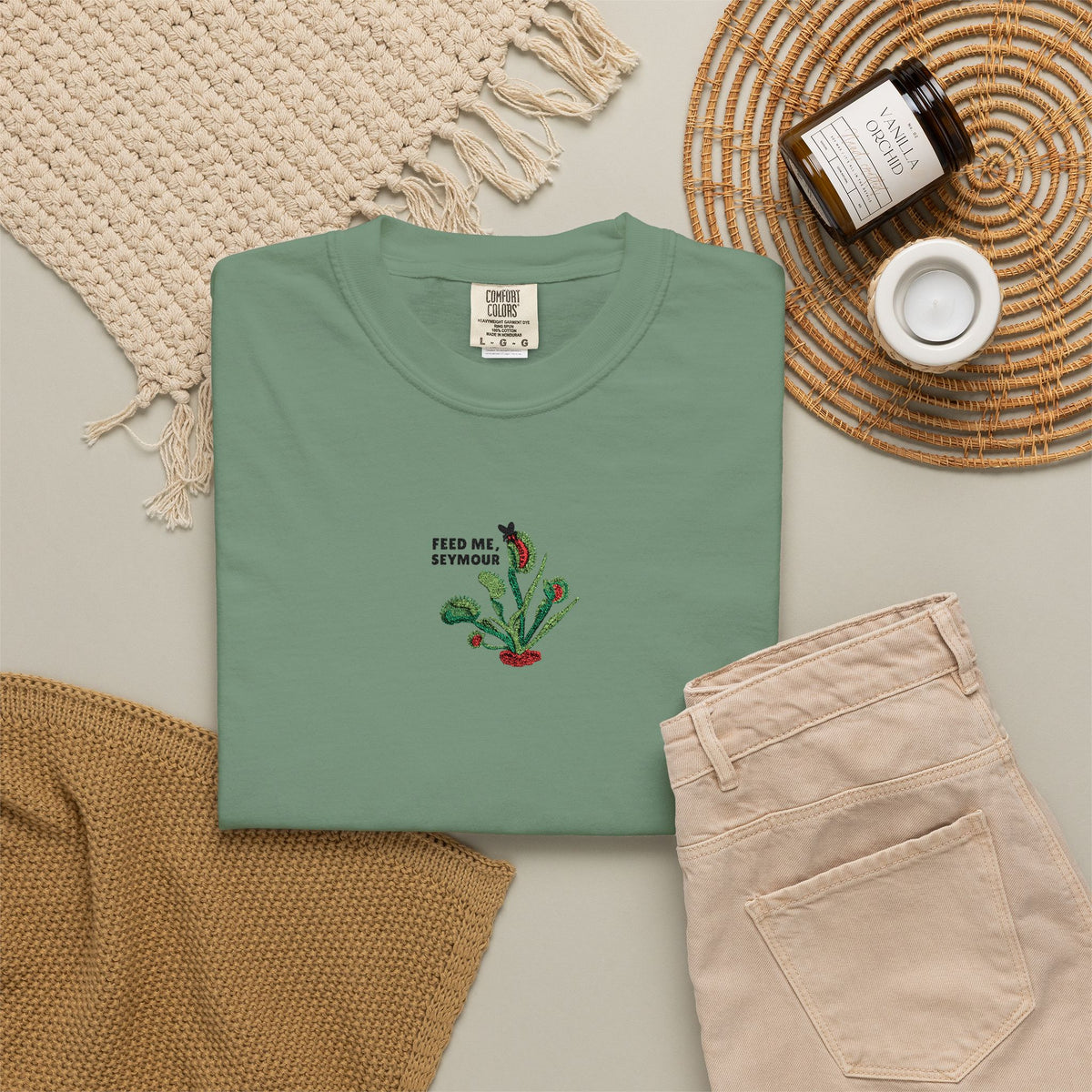 Embroidered Feed Me Seymour Tee