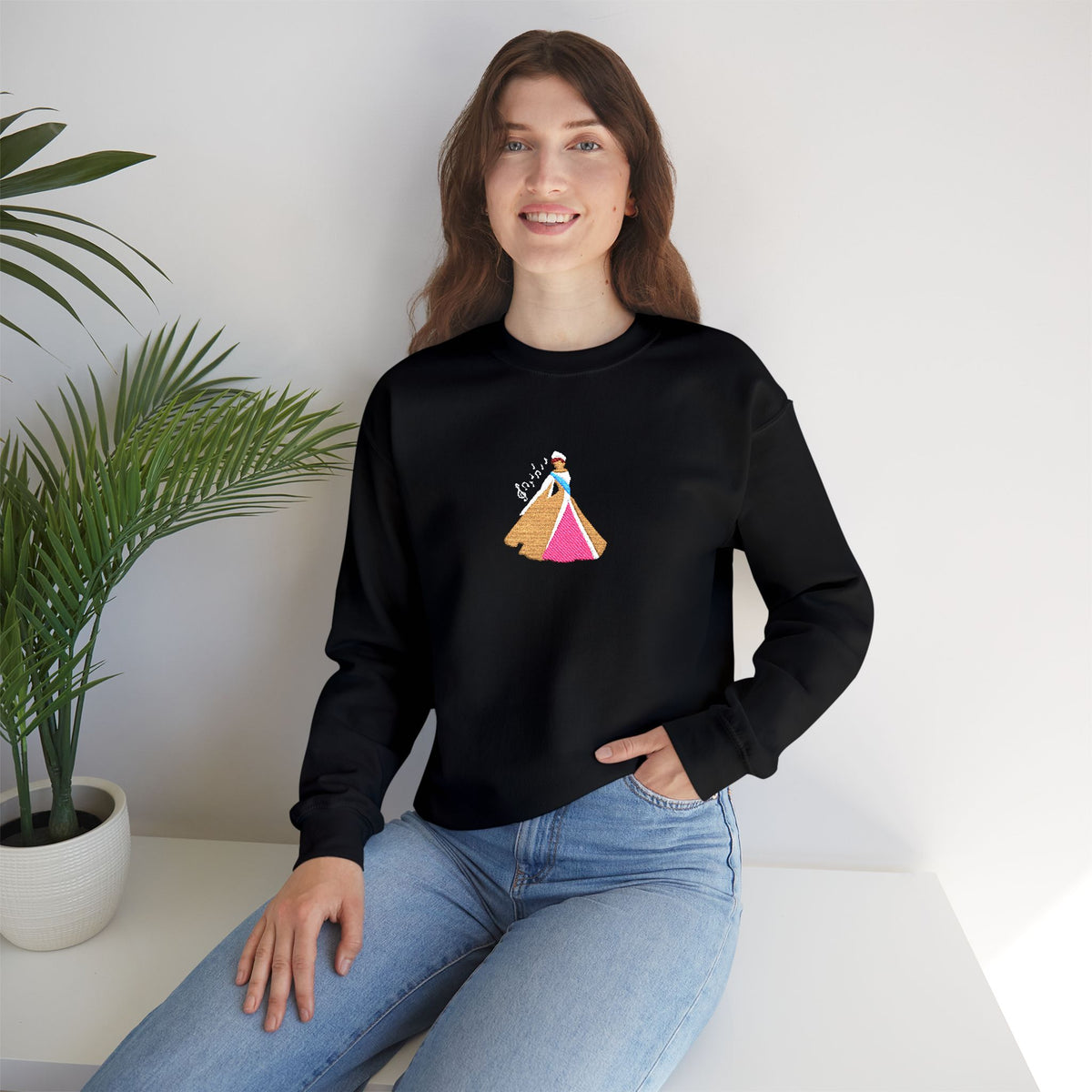 Embroidered Princess Crewneck Sweatshirt