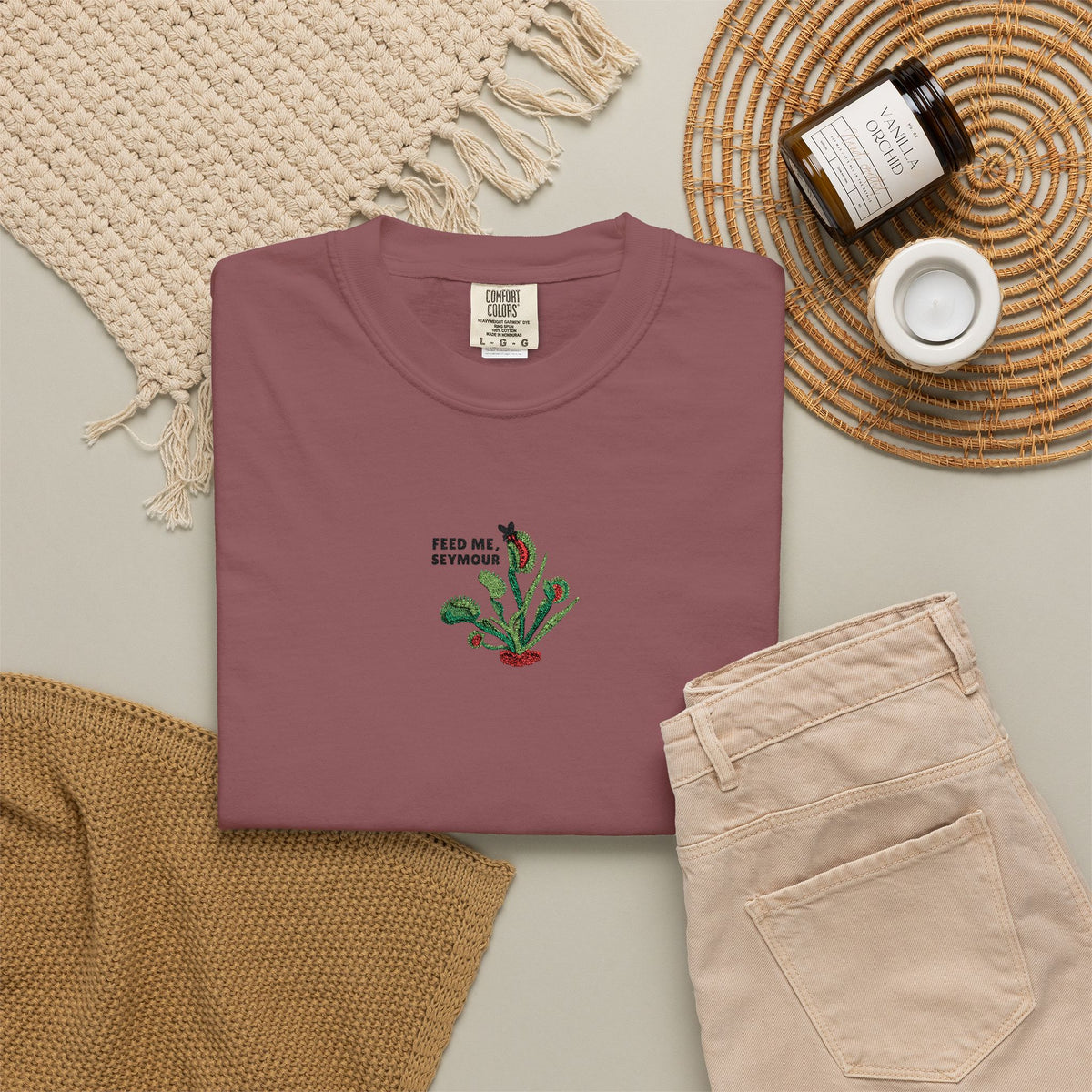 Embroidered Feed Me Seymour Tee
