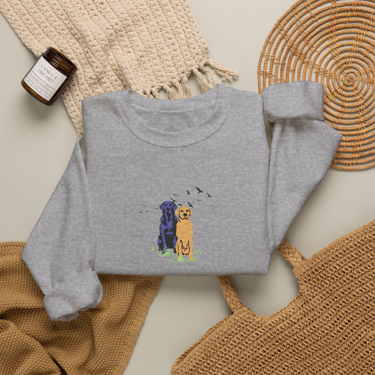Embroidered Dog Crewneck Sweatshirt