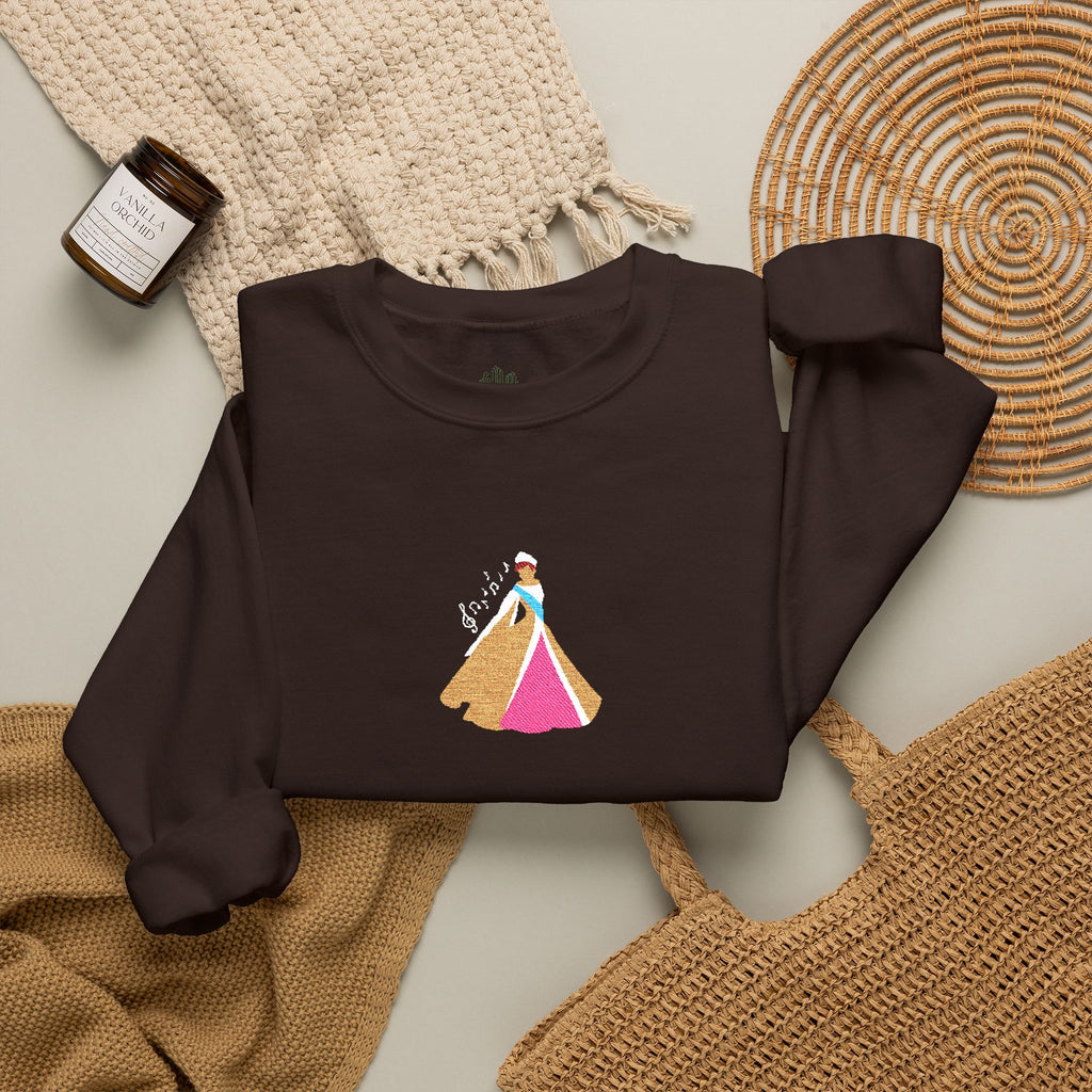Embroidered Princess Crewneck Sweatshirt