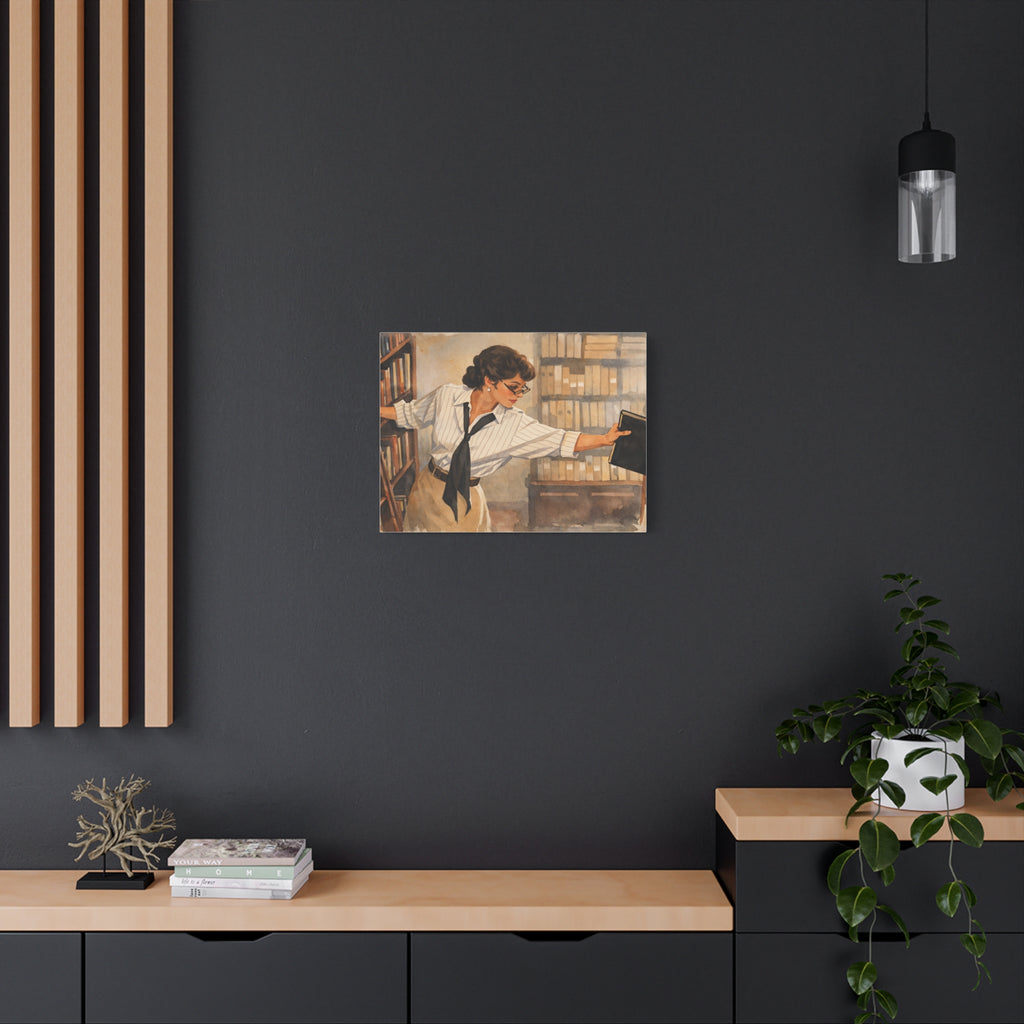 Evelyn Librarian Canvas