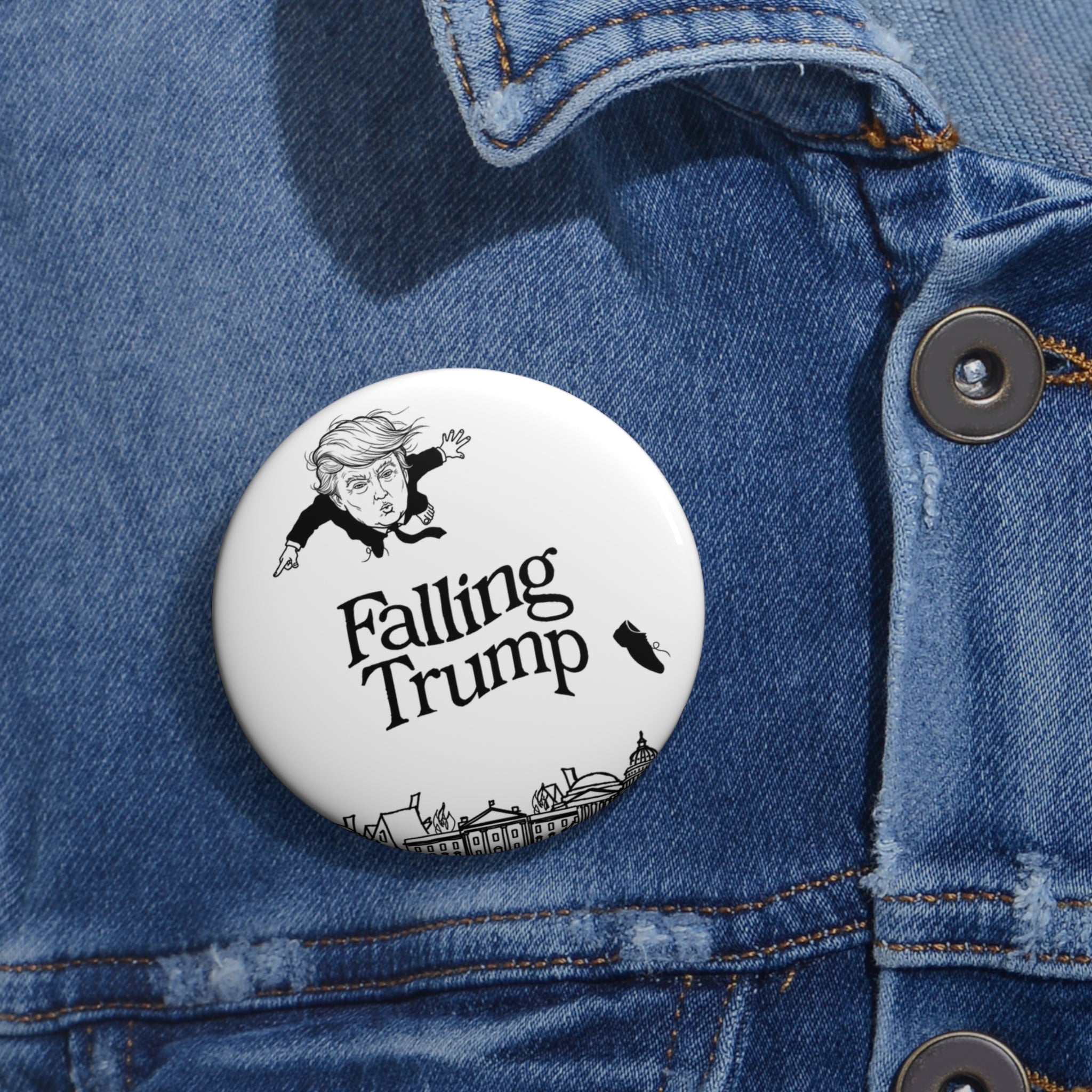 Falling Trump Button Pin