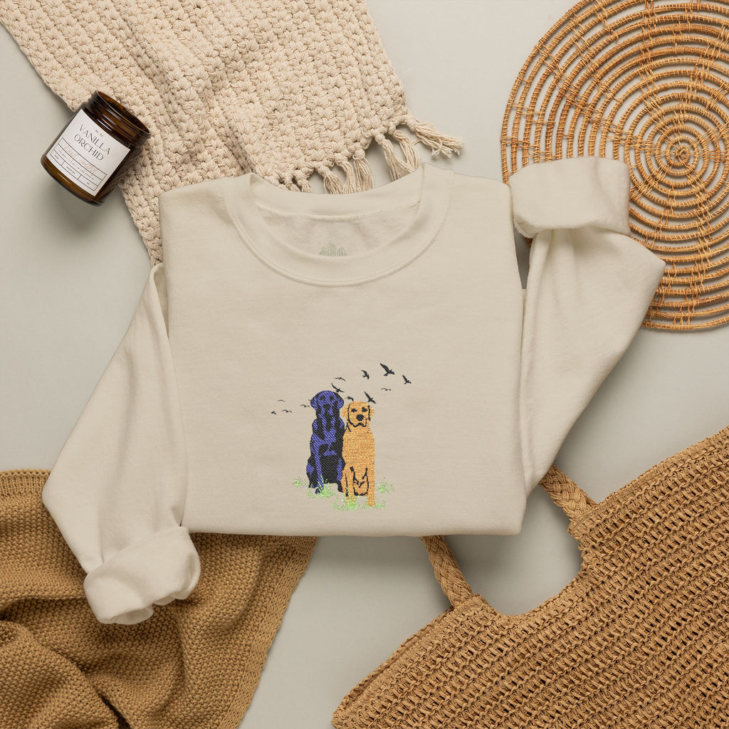 Embroidered Dog Crewneck Sweatshirt