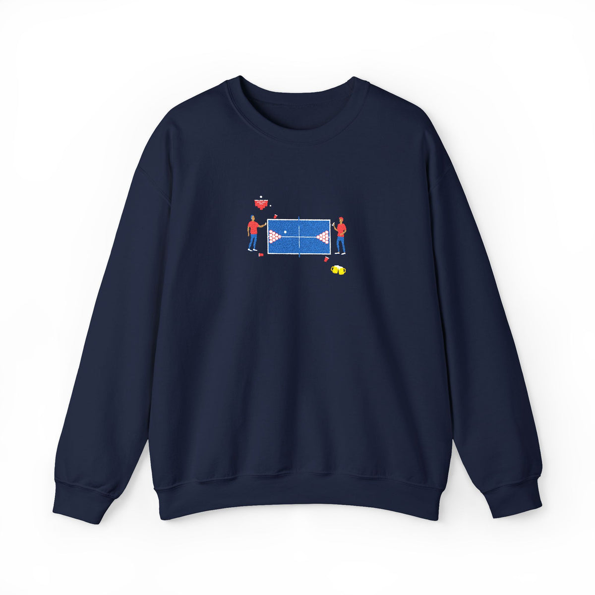 Embroidered Beer Pong Crewneck Sweatshirt